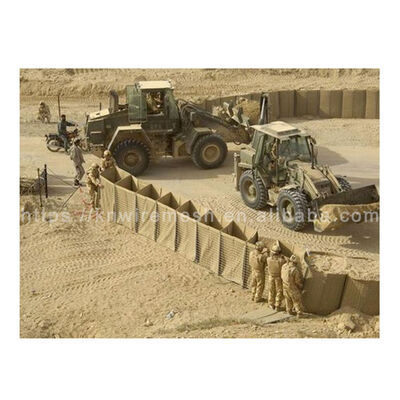 Cuadrícula de alambre de hierro galvanizado pesado relleno de arena Mil10 Pared de barrera defensiva HESCO Barreras militares
