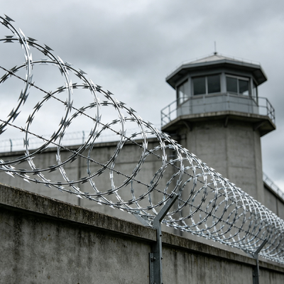 Valla de seguridad antiascensión BTO-22 de alambre de púas de afeitar galvanizado para almacén