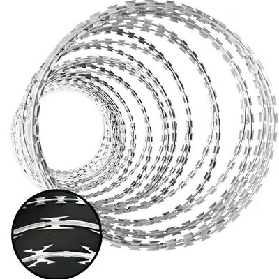 Hot Dip Galvanized BTO-22 Concertina Razor Barbed Wire Anti Climb Security Blade Wire para cercas de paredes de granjas Mercado de Kenia