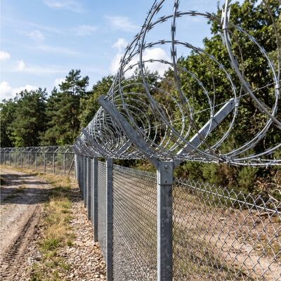 Tipo cruzado acordeón galvanizado primero de la cerca del alambre de púas de la seguridad de BTO22 CBT65 del alambre de afeitar