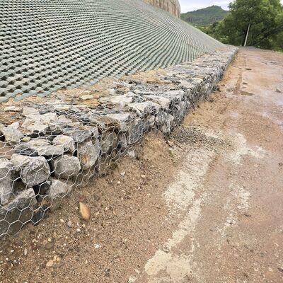 Caja de gabión recubierta de Galfan + PVC para valla de protección de pared de contención de orilla del río