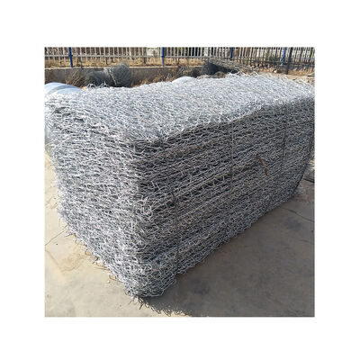 Muros de contención de gaviones de tres vueltas de malla de alambre de caja de gaviones galvanizados/revestidos de PVC a la venta en Tanzania