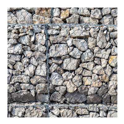 Cesta de piedra gavión galvanizada, muro de contención de caja de gavión tejida para protección de taludes