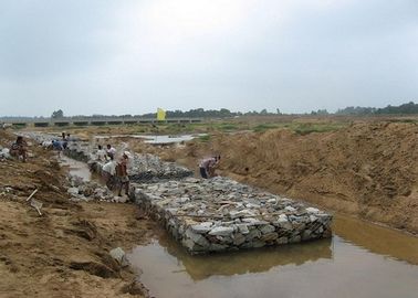 Muro de contención profesional de la cesta de la roca, malla hexagonal de la pared de la jaula de la roca