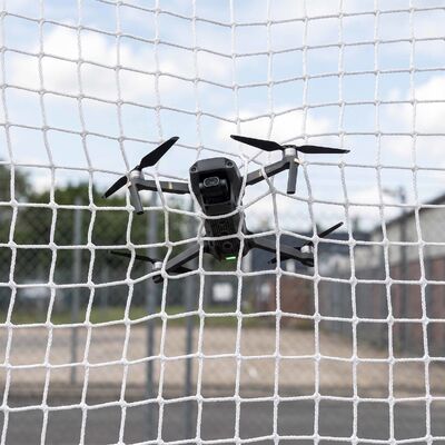 Red antidrones blanca: malla de poliéster sin nudos de 3 mm (5 x 5 cm) para defensa y protección de seguridad de drones