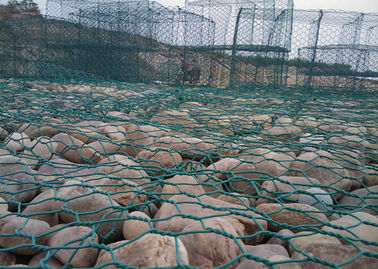 Las cestas cubiertas Pvc de Gabion, roca llenaron las jaulas de Gabion para la ingeniería del puerto