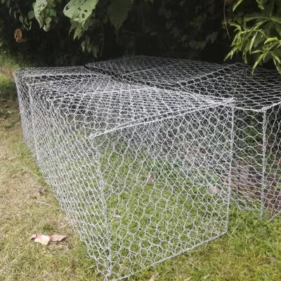 Muro de contención de cesto gavión de zinc Galfan de doble torsión 8*10cm / 2*1*1m