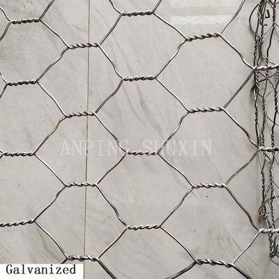 Malla de gavión hexagonal galvanizada de 6*8cm, cesta de gavión de 1*1*1m, valla de muro de contención