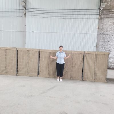 Barrera defensiva estilo Hesco de malla de acero para protección contra explosiones y fortificación militar