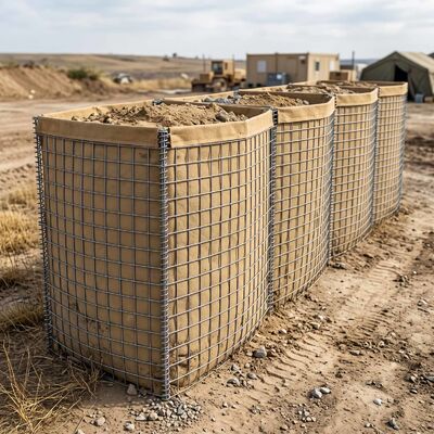 Barrera defensiva militar | Muro de bastión de gaviones soldados galvanizados