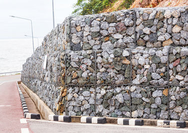 Jaulas revestidas de la pared de Gabion de las cestas del PVC Gabion, caja de Gabion para la protección del banco