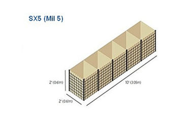 Barrera militar soldada con autógena de la malla de alambre, barrera defensiva milipulgada 5 2424 de Hesco de la pared