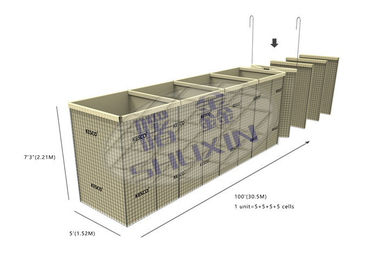 Muro galvanizado sumergido caliente de la milipulgada 10 Hesco, bastión militar de Hesco