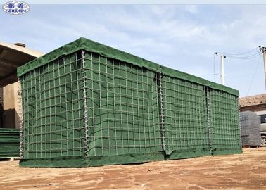 Barreras con poco carbono galvanizadas de la inundación de Hesco del alambre Q195 para los uniformes militares