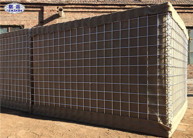 Protección hecha en casa unida alambre espiral del perímetro de la seguridad del muro militar rellenado con arena de Hesco