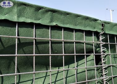 Muro de contención rellenado con arena de las barreras del bastión militar de Hesco para la protección