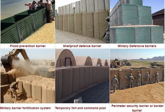 Barreras rellenadas con arena de 1 x 1 x 1 Galfan del bastión protector militar
