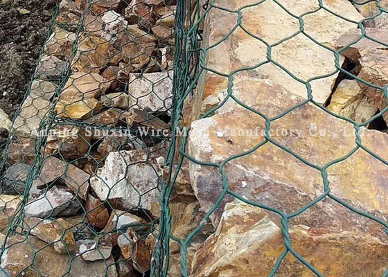 alambre Mesh Pvc Coated Gabion Mattress de la armadura del 1*1*1m para la protección del puente