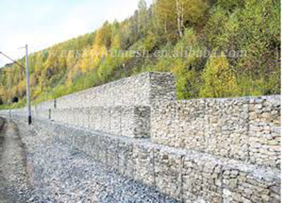 El Pvc cubrió la pared galvanizada de Gabion enjaula control de la erosión