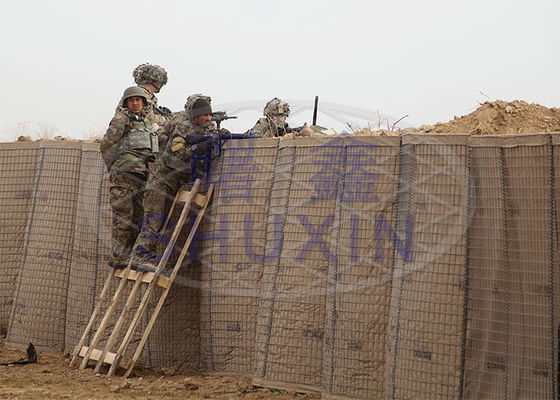 Arena anti de Mesh Galvanized Military Barrier With del alambre del moho/geotextil verde