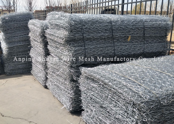 Tres la piedra tejida de la torsión 2.4m m llenó las cestas de Gabion para el muro de contención