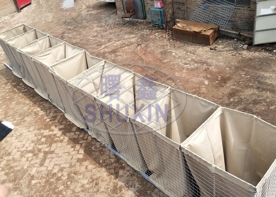 1 * el color de la arena de 1* 5 M/5 barreras de la inundación de Hesco de las células galvanizó la seguridad retractable milipulgada 3