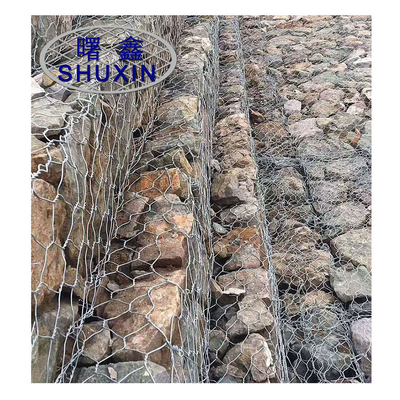 el Pvc hexagonal del agujero de 2.7m m cubrió las cestas 4x1x1 M de Gabion