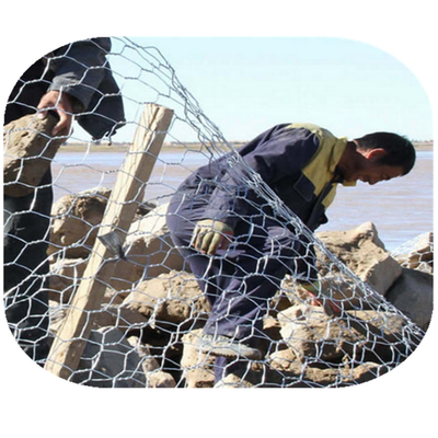 La piedra enjaula el Pvc hexagonal cubrió la caja  2x1x0.5 de Gabion