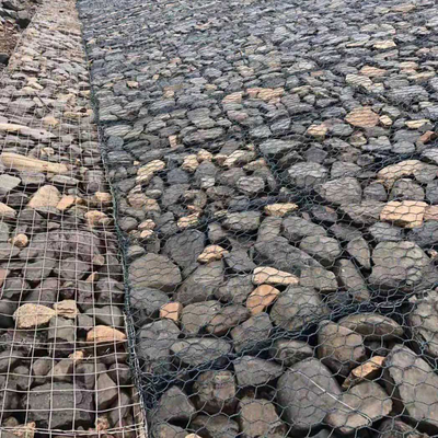 Armadura llenada piedra con poco carbono de la torsión de la caja tres del alambre de acero 1x1x2 M Gabion Fence Baskets