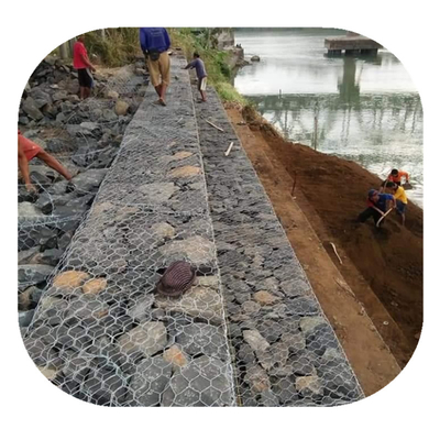 el Pvc de las cestas de 80x100m m 2x1x1 4m m Gabion cubrió Galfan cinc de 260 G/M cubierto