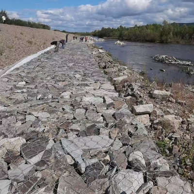 Malla de alambre hexagonal de la cesta anti del moho los 2m Gabion del control de inundaciones