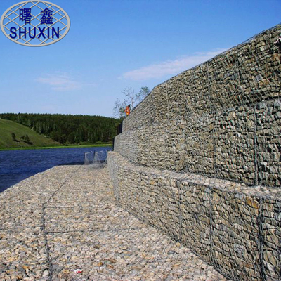 Diseño de Galfan 2*1*1 M Gabion Wire Mesh Boxes Hexagon Retaining Wall