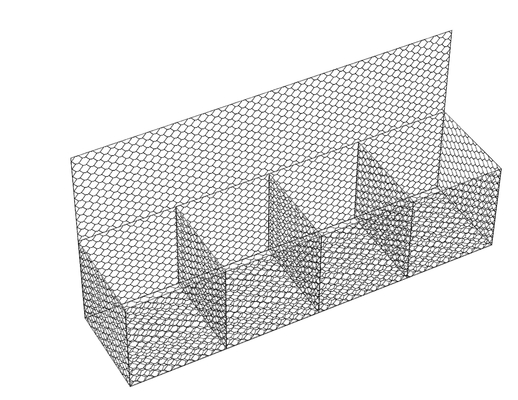 unidades galvanizadas hexagonales del relleno de la piedra del arreglo de la prueba del moho de la pared de los 4x1x1m Gabions 3.8m m