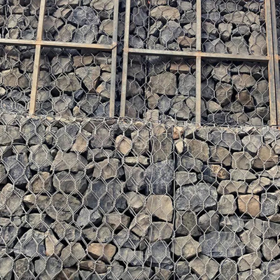 el estándar de los 2m del x 1m del x 1m galvanizó el alambre hexagonal Mesh For Retaining Walls de la jaula de acero de la piedra